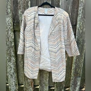 Due Per Due Chevron Linen Blazer – Size 20W